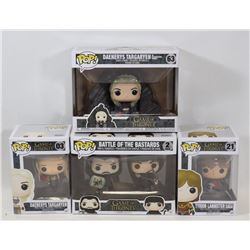 LOT OF 4 ASSORTED FUNKO POPS; GOT VARIETY PACK;