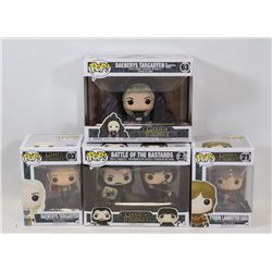 LOT OF 4 ASSORTED FUNKO POPS; GOT VARIETY PACK;