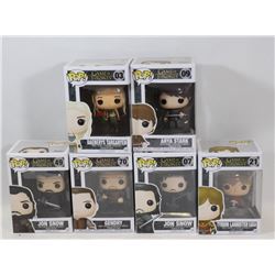 LOT OF 6 ASSORTED FUNKO POPS; GOT VARIETY PACK;