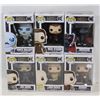 Image 1 : LOT OF 6 ASSORTED FUNKO POPS; GOT VARIETY PACK;