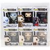 Image 1 : LOT OF 6 ASSORTED FUNKO POPS; GOT VARIETY PACK;