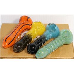 LOT OF 4 GLASS PIPES MISC