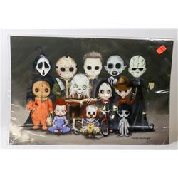 HORROR FILM VILLAINS FANTASY ART POSTER BY