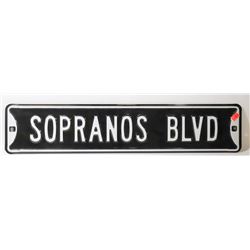 "SOPRANOS BLVD" STREET SIGN 6" X 27.5"