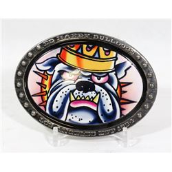 ED HARDY "BULLDOGS" BELT BUCKLE