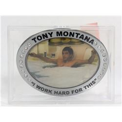 SCARFACE "I WORK HARD FOR THIS" BELT BUCKLE