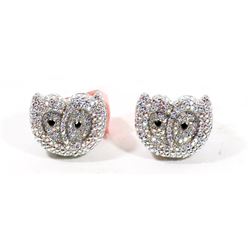 2 SWAROVSKI CRYSTAL WHITE OWL RINGS
