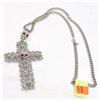 Image 1 : SWAROVSKI CRYSTAL SKULL & CROSS CHAIN NECKLACE