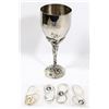 Image 1 : SILVER STYLE GOBLET W/ 3 SILVER & 1 GOLD PLAYBOY