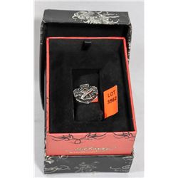 ED HARDY ST. STEEL CROSS & SHIELD W/ GEMSTONE