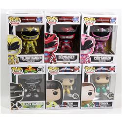 LOT OF 6 ASSORTED FUNKO POPS; POWER RANGERS