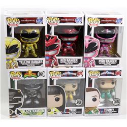 LOT OF 6 ASSORTED FUNKO POPS; POWER RANGERS