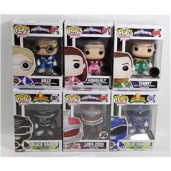 LOT OF 6 ASSORTED FUNKO POPS; POWER RANGERS
