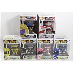 LOT OF 6 ASSORTED FUNKO POPS; POWER RANGERS