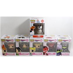 LOT OF 6 ASSORTED FUNKO POPS; VARIETY PACK