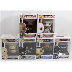 LOT OF 6 ASSORTED FUNKO POPS; VARIETY PACK