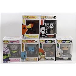 LOT OF 6 ASSORTED FUNKO POPS; ANIMATION VARIETY