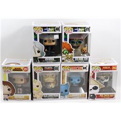 LOT OF 6 ASSORTED FUNKO POPS;  VARIETY PACK