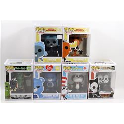 LOT OF 6 ASSORTED FUNKO POPS;  VARIETY PACK