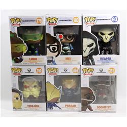 LOT OF 6 ASSORTED FUNKO POPS;  GAMES VARIETY PACK