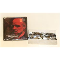 THE GODFATHER  TIN PLAQUE WITH A TIN FULL