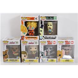 LOT OF 6 ASSORTED FUNKO POPS; VARIETY PACK