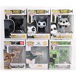 LOT OF 6 ASSORTED FUNKO POPS; GAMES VARIETY PACK