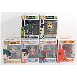 LOT OF 6 ASSORTED FUNKO POPS; VARIETY PACK