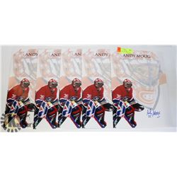 LOT OF 5 NHL MONTREAL CANADIENS ANDY MOOG SIGNED