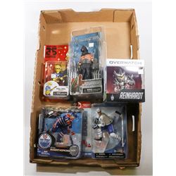 BOX OF 5 ASSORTED COLLECTOR FIGURES INCLUDES NHL