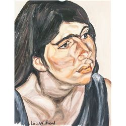 Lucian Freud British Oil and Gouache on Paper