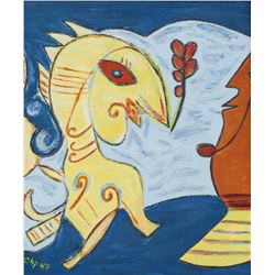 Carl-Henning Pedersen Danish Modernist Oil Canvas