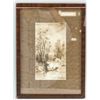 Image 2 : French Watercolor Landscape on Paper Framed