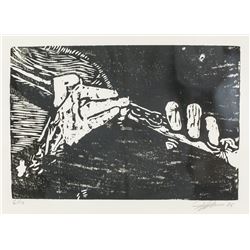 Woodcut Block Print Signed & Dated '86 6/10