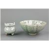 Image 1 : Lot of Two Celadon Porcelain Bowl & Censer