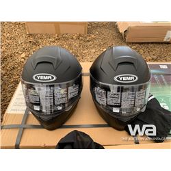 (2) XL YEMA MATT-BLACK HELMETS