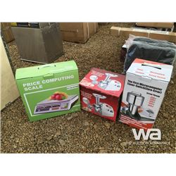 MEAT GRINDER, PRICE COMPUTING SCALE, HERB GRINDER
