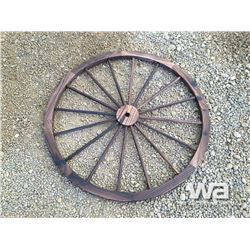 (5) BROWN WOODEN WHEELS