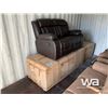 Image 1 : 3 PCE LEATHER RECLINING SOFA W/ LOVE SEAT & CHAIR