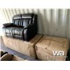 Image 2 : 3 PCE LEATHER RECLINING SOFA W/ LOVE SEAT & CHAIR