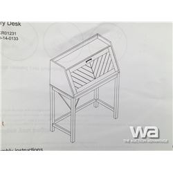 BROWN SECRETARY DESK