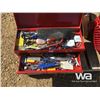 Image 3 : PORTER CABLE COMPRESSOR, FLOOR JACK, RED TOOL BOX