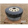 Image 2 : (2) KUMHO 11R24.5 TRUCK TIRES & RIMS