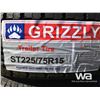 Image 2 : (UNUSED) (6) GRIZZLY 225/75R15 TRAILER TIRES