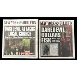 Marvel's Daredevil (TV Series) - Pair of New York Bulletin Daredevil Newspapers