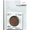 Image 1 : 1857 UPPER CANADA 1/2 PENNY