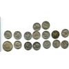 Image 1 : 15 USA .900 SILVER QUARTERS AND ONE HALD DOLLAR