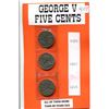Image 1 : GEORGE V 5 CENT 1934, 1935 AND 1936