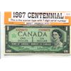 Image 1 : 1967 $1.00 BANK NOTE - CENTENNIAL YEAR ISSUE