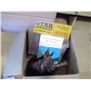 Image 1 : BOX OF MISC. JOHN WAYNE MAGAZINE, DAMAGED COWBOYS AND HORSE FIGURINE, RCMP SERVICE DOG SECTION